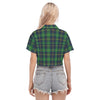 Notre Dame Fighting Irish Green Navy Gold Plaid Womens Cropped Shirt 7 green navy gold plaid women fashion apparel