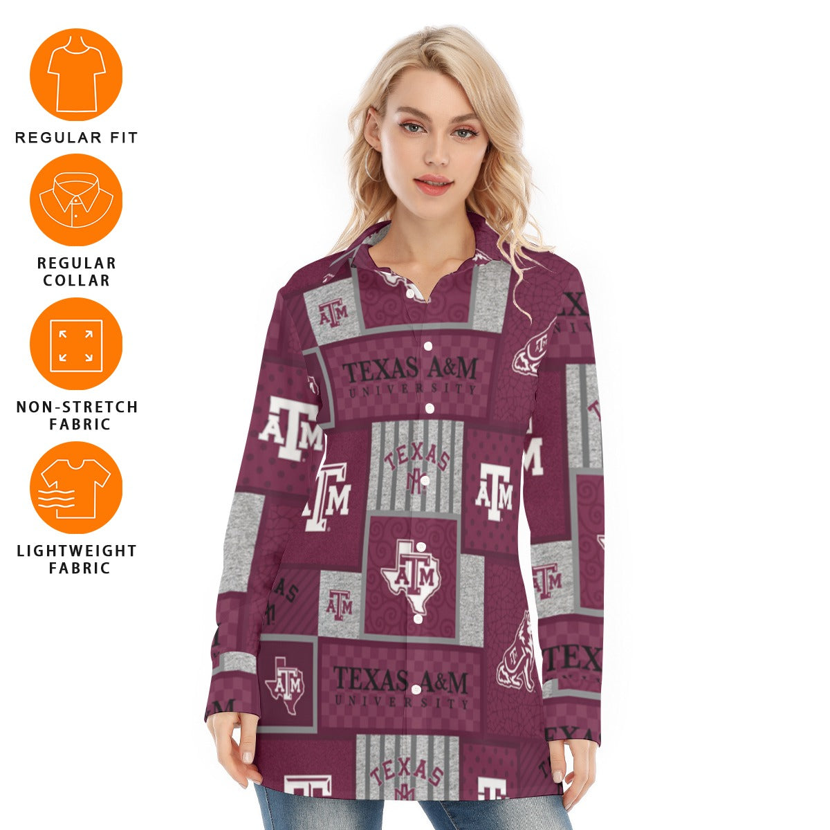 Texas A&M - Aggies Women's Long Shirt - Aggies fan gear varsity sportswear product image 6.0