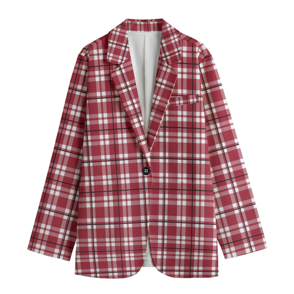 Alabama Crimson Tide Tartan Plaid Crimson White Women's Leisure Blazer streetwear fashion product image 3