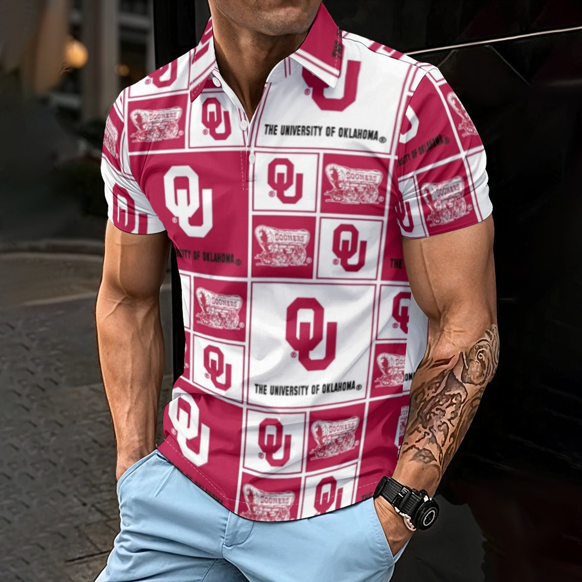 Oklahoma Sooners Men's Polo Shirt - Big 12 football apparel varsity sportswear product image 1.0