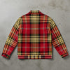 Slate Gray San Francisco Football Plaid Jacket – Red and Gold Tartan Streetwear Game Day Layer