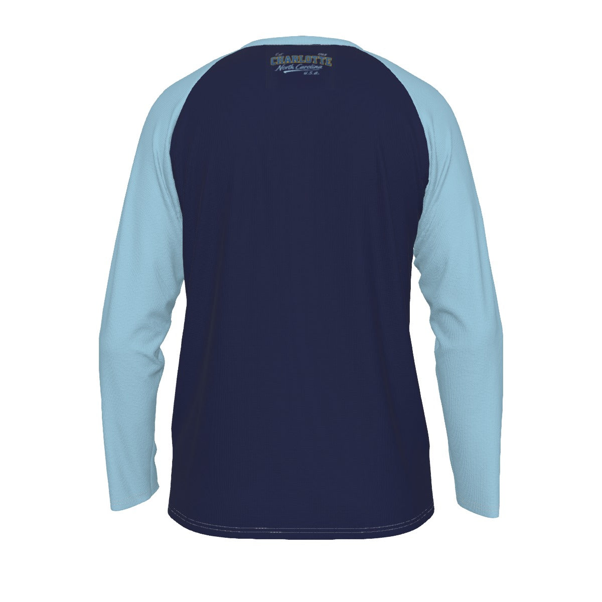 Charlotte NC Est 1768 Long Sleeve Shirt – Navy Light Blue Varsity Raglan Tee