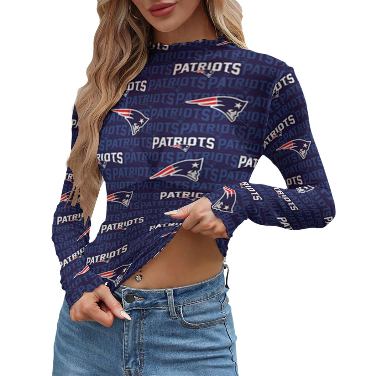 New England Patriots Women's Mesh T-shirt – casual fan outfit, nfl fan apparel, image 570