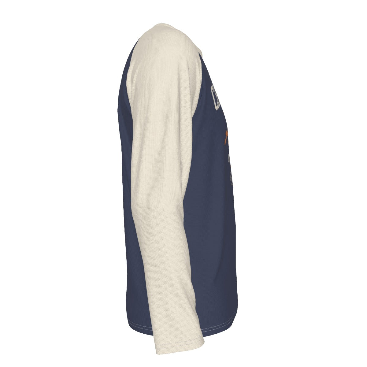 White Smoke Charlotte NC 704 Athletics Long Sleeve Shirt – Navy Cream Varsity Raglan Tee