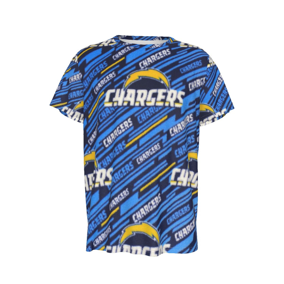 Los Angeles Chargers Short Sleeve T-Shirt powder blue yellow football back view game day look