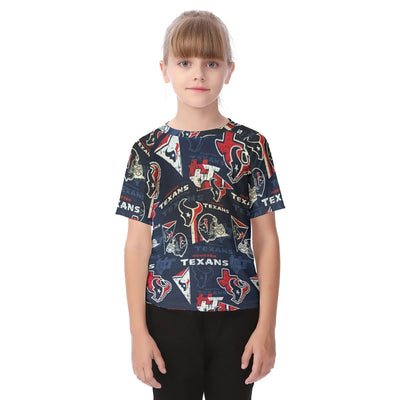 Houston Texans  Kid's T-shirt navy red football back view game day look