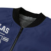 Dark Slate Gray Dallas 214 North Texas Varsity Bomber Jacket – 90s Urban Streetwear Style
