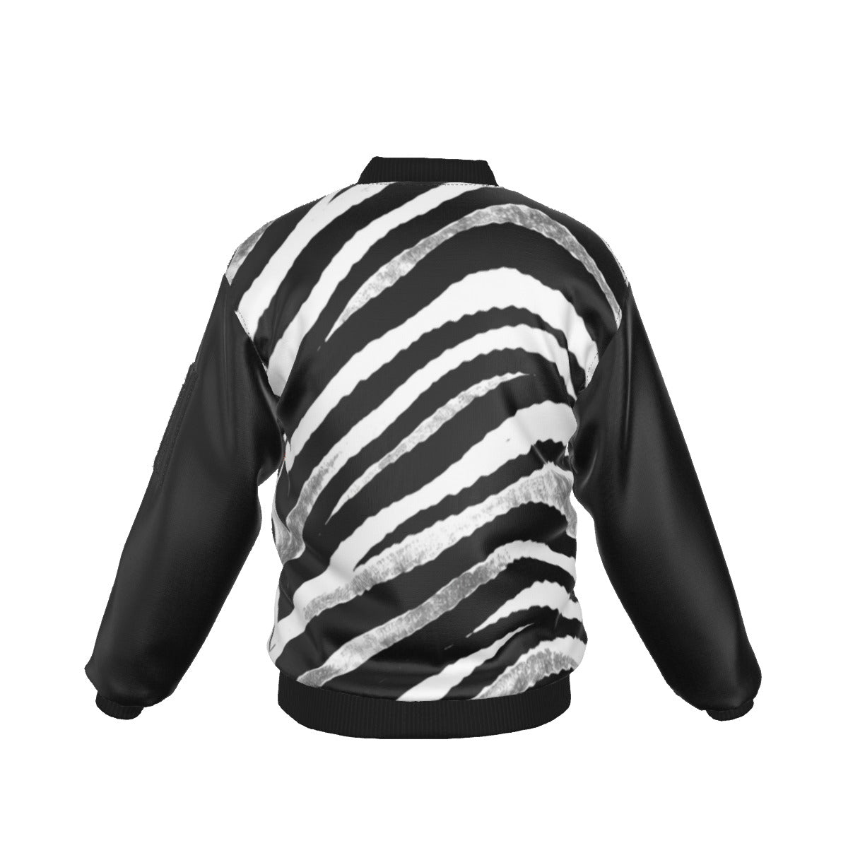White Smoke Las Vegas Football Zebra Bomber Jacket – Black and White Game Day Streetwear