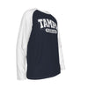 Dark Slate Gray Tampa Florida Navy and White Long Sleeve Shirt Men Varsity Raglan Tee
