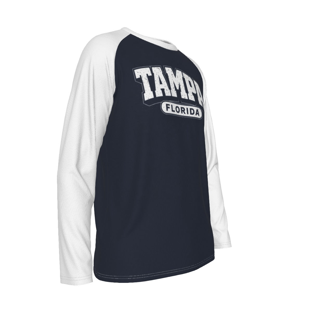 Tampa Florida Navy and White Long Sleeve Shirt Men Varsity Raglan Tee