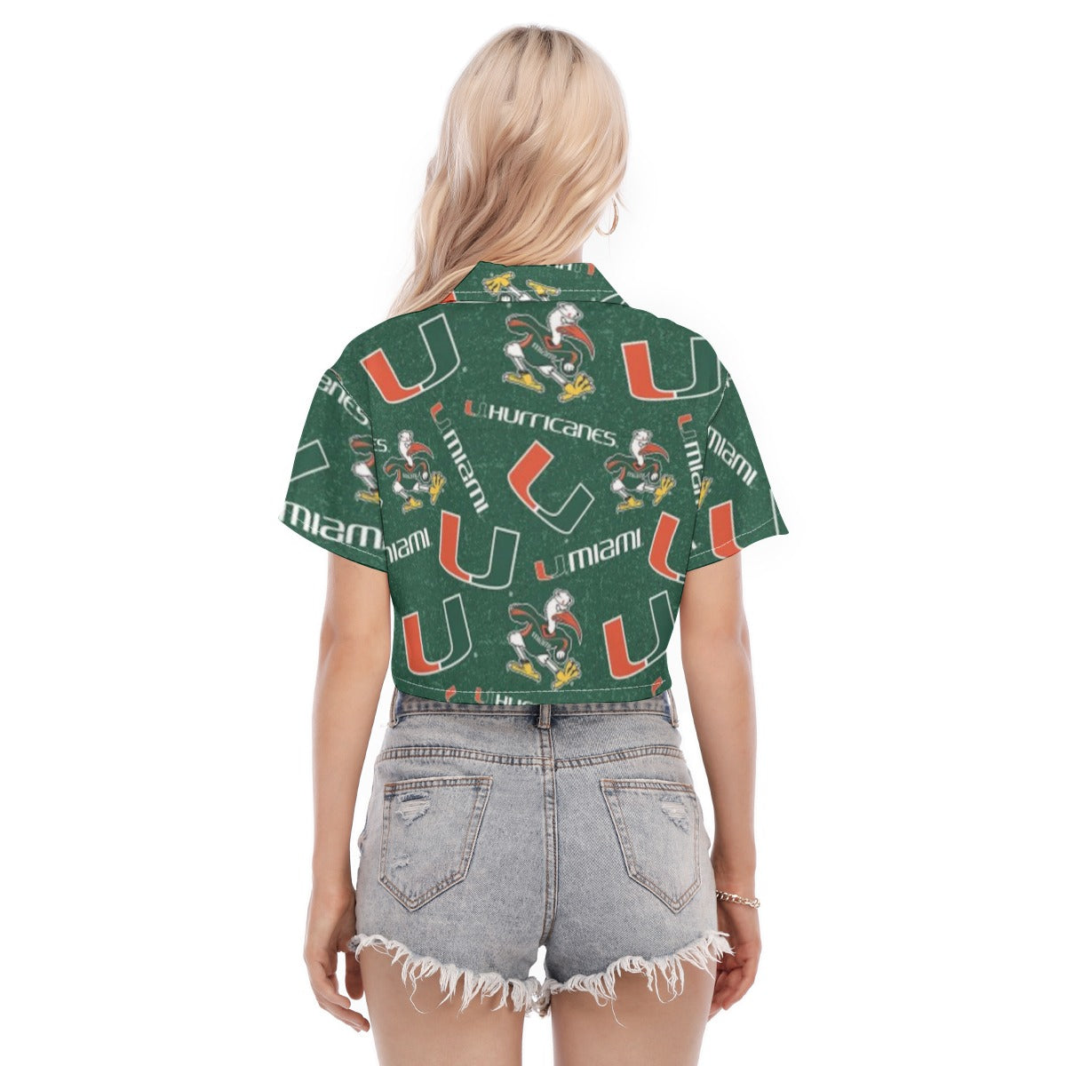 Miami Hurricanes Women's Cropped Shirt - ACC football apparel varsity sportswear product image 4.0