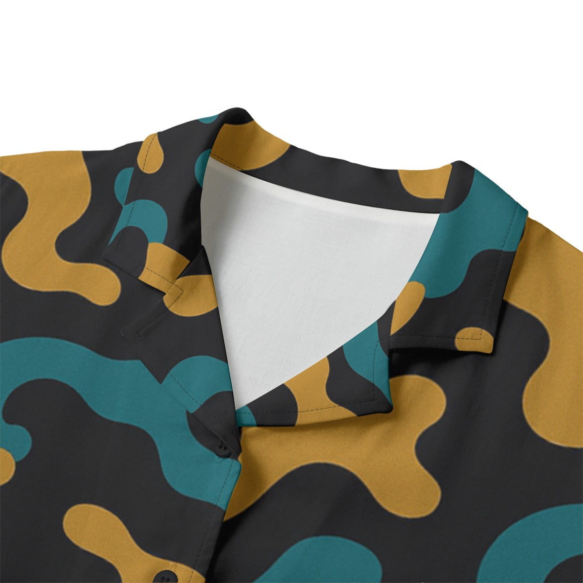 jacksonville-jaguars-camo-womens-hawaii-shirt-rayon teal black football side view modern fit