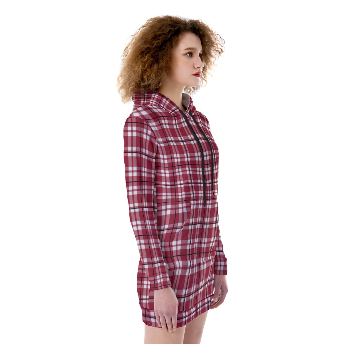 alabama crimson tide tartan plaid crimson white women's heavy fleece long hoodie crimson white tartan plaid game day fashion