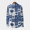 Penn State Nittany Lions Stand Collar Shirt With Long Sleeve|110GSM Imitation Flax White varsity sports apparel