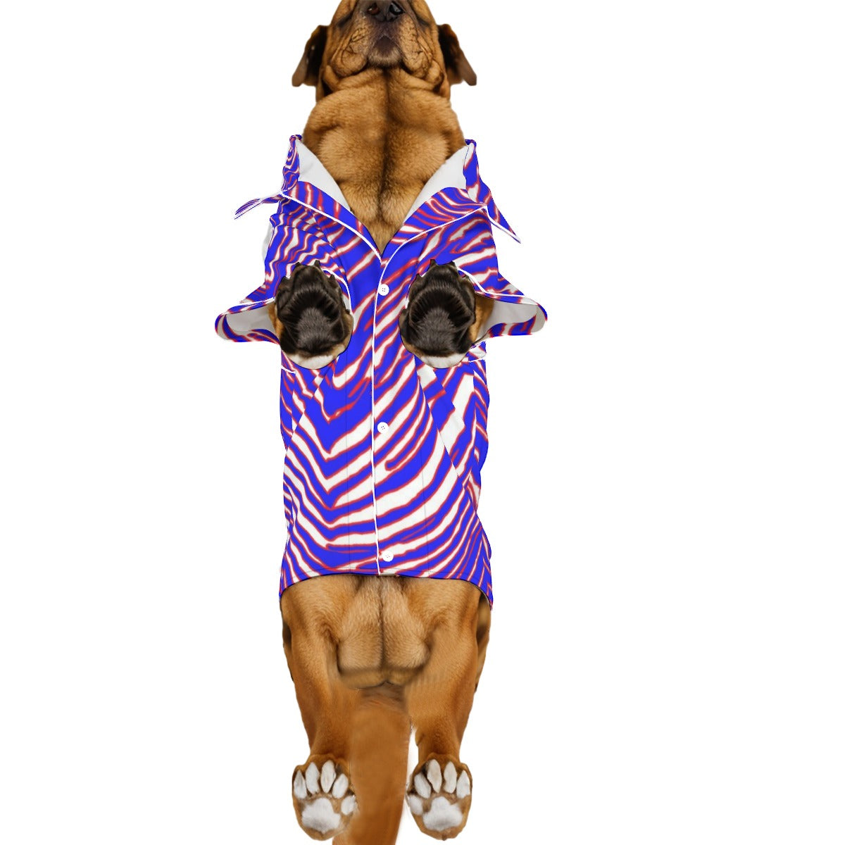 White Smoke All-Over Print Pajamas – Red Blue White Zebra Game Day Style