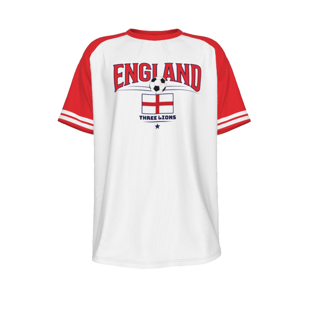 England Soccer Fan T-Shirt – Vintage England Football Shirt Three Lions Style | Retro English Football Tee – football shirt, fan gear, image 1.0