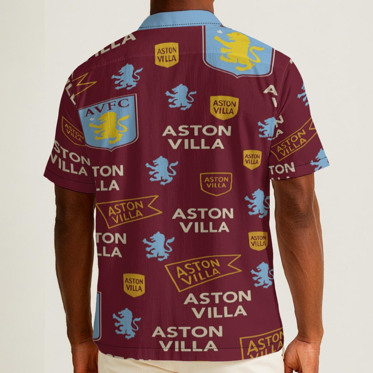 Aston Villa Men's Hawaiian Shirt With Button Closure |115GSM Cotton poplin