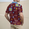 Aston Villa Men's Half Zip Polo Shirt With Short Sleeve