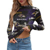 Baltimore Ravens  Women's Mesh T-shirt purple black football outfit back view