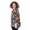 White Smoke Chicago Football Camo Hoodie – Navy Orange Game Day Streetwear Sweatshirt