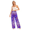 Buffalo Football Women's Waist Fungus Edge Wide-leg Pants – Red Blue White Zebra Game Day Style – lightweight game day shirt, breathable comfort wear, image 1.0