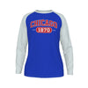 Chicago Long Sleeve Raglan Shirt – Vintage Varsity Athletic College Style Tee – fan gear, sportswear style, image 1.0