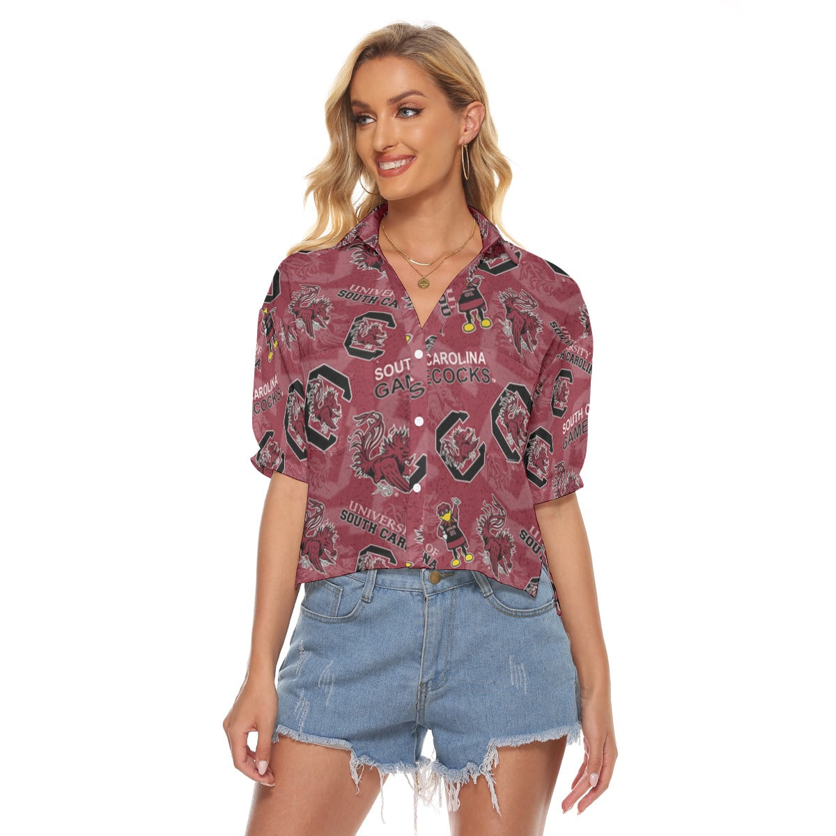 South Carolina Gamecocks Women's V-neck Shirts - college football fan gear varsity sportswear product image 1.0