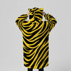 Light Gray Pittsburgh Football Yellow Black Zebra Kids 1/4 Zip Hooded Wearable Blanket with Ears