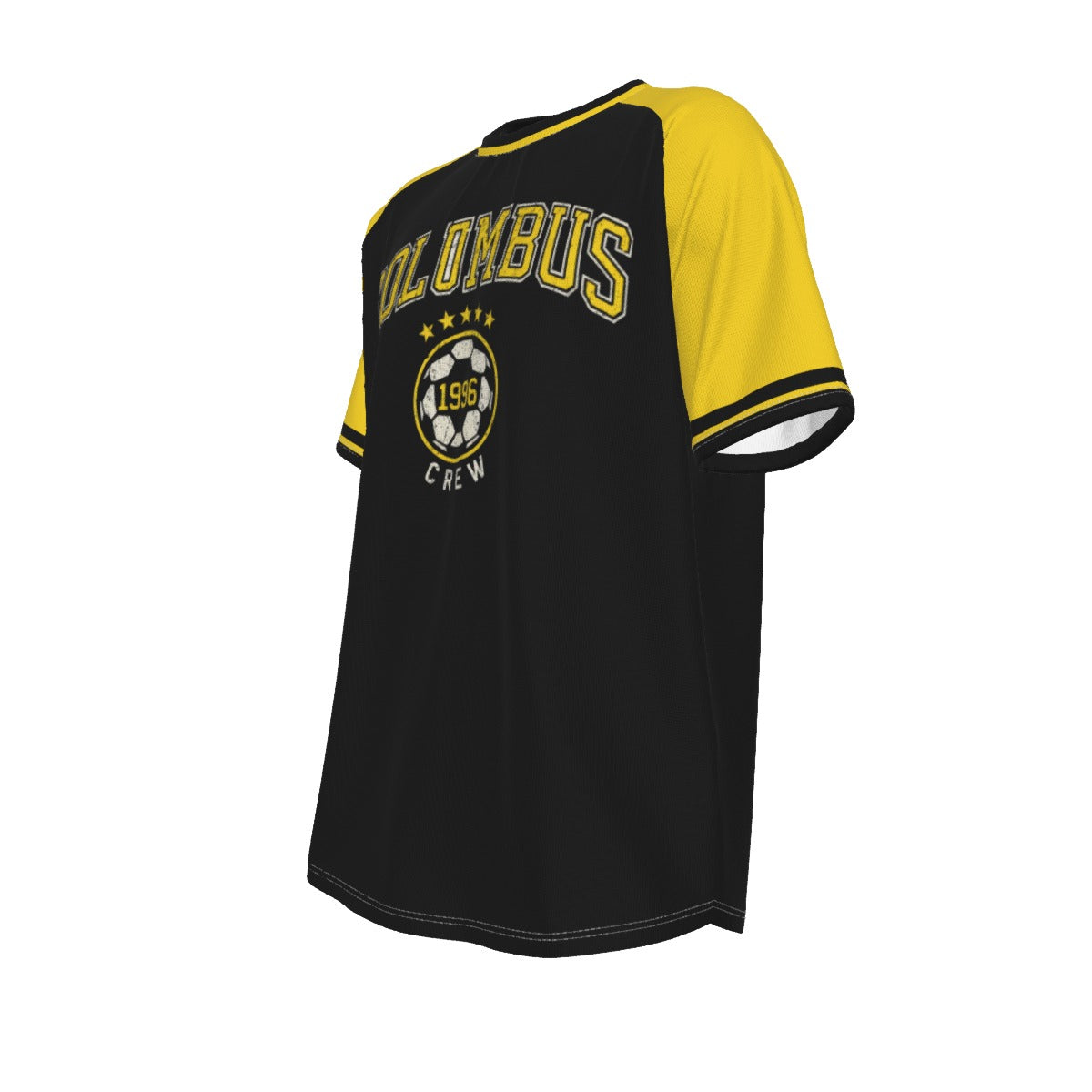 Black Columbus Crew 1996 Soccer Shirt – Black and Yellow Retro Soccer Fan T Shirt