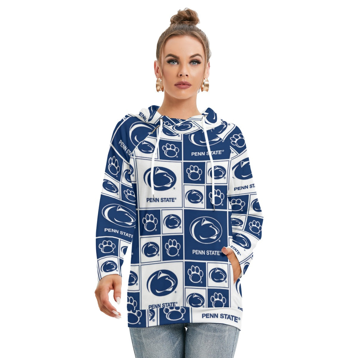 Penn State - Nittany Lions Women's Hoodie With Double Hood White varsity sports apparel