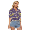 minnesota-vikings-womens-v-neck-shirts purple gold football outfit detail