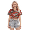 Cleveland Browns  Women's Cropped Shirt brown orange football outfit back view