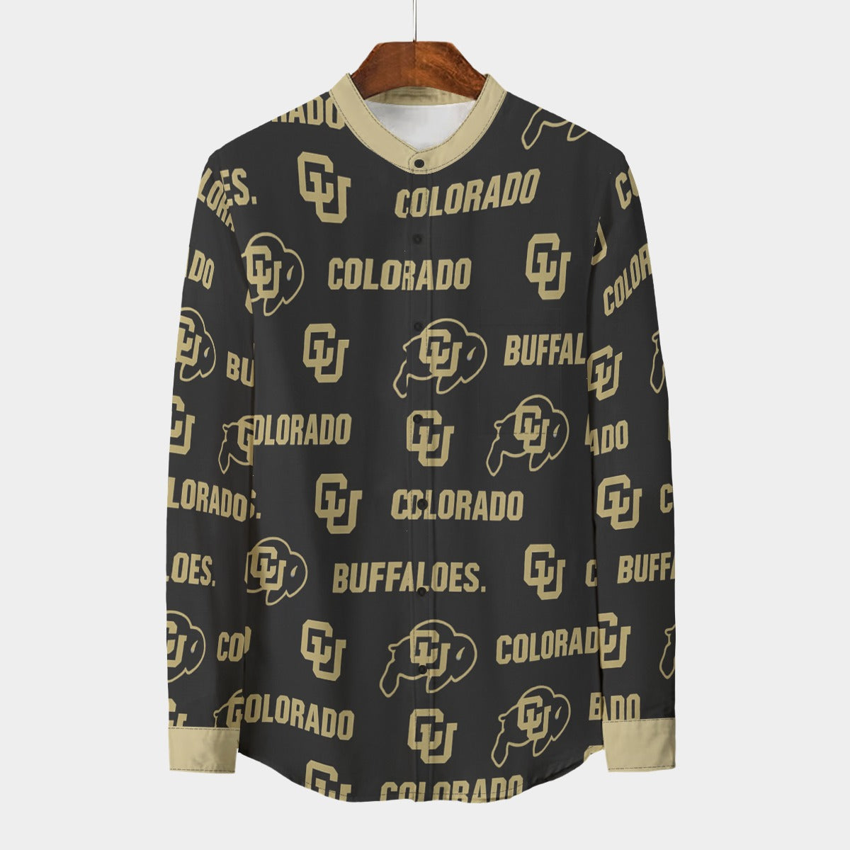 Colorado Buffaloes Stand Collar Shirt With Long Sleeve|110GSM Imitation Flax varsity sportswear product image 1.0