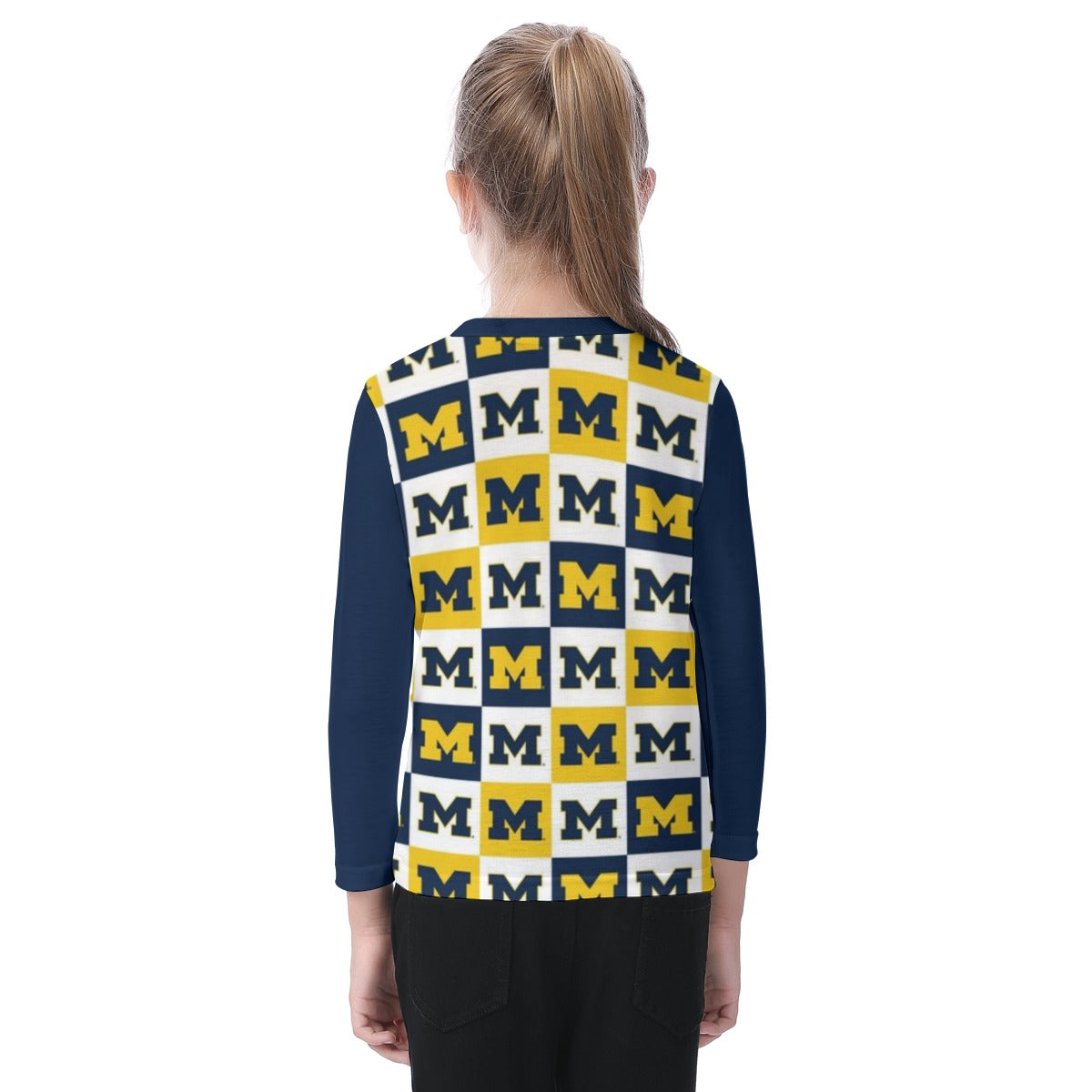 White Smoke Michigan - Wolverines Kid's O-neck Long Sleeve T-shirt