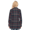 navy gray plaid women game day shirt