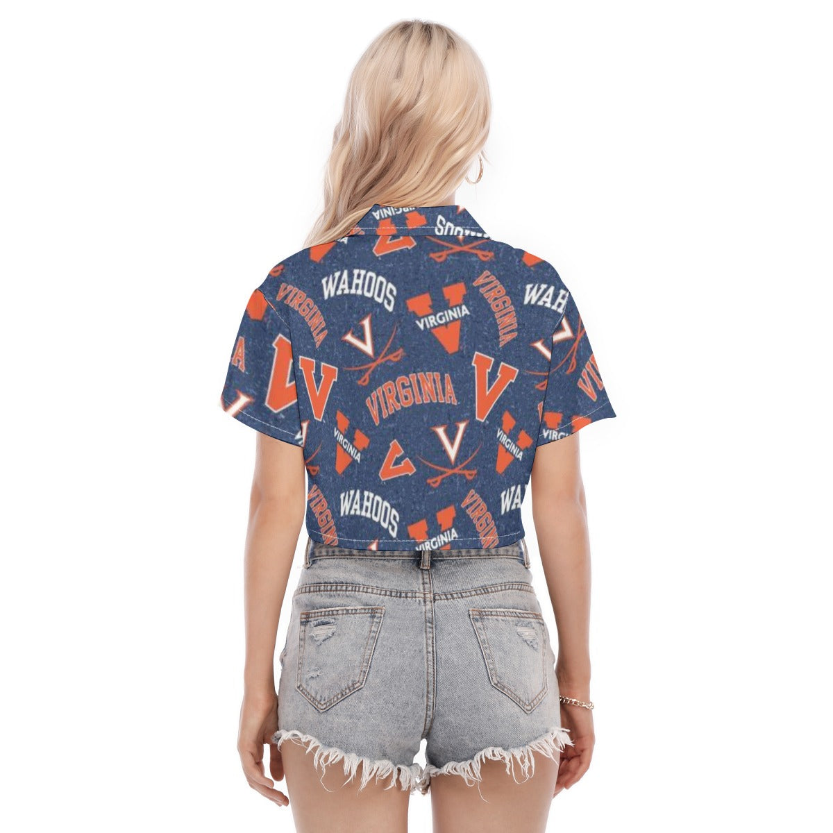 Virginia Cavaliers Women's Cropped Shirt White sports streetwear apparel