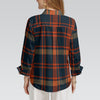 auburn tigers tartan plaid navy orange women's mid-length sleeve shirt navy orange tartan plaid game day fashion