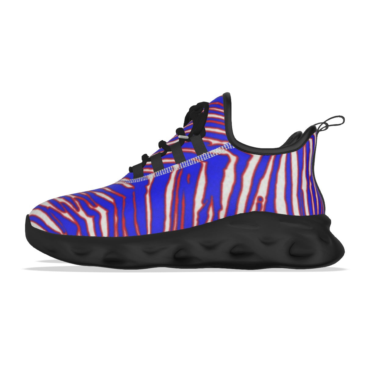 White Smoke Men's Light Sports Shoes – Red Blue White Zebra Game Day Style