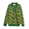 Green Bay football zebra Unisex Lapel Collar Sweater – fan gear, casual fan outfit, image 1.0