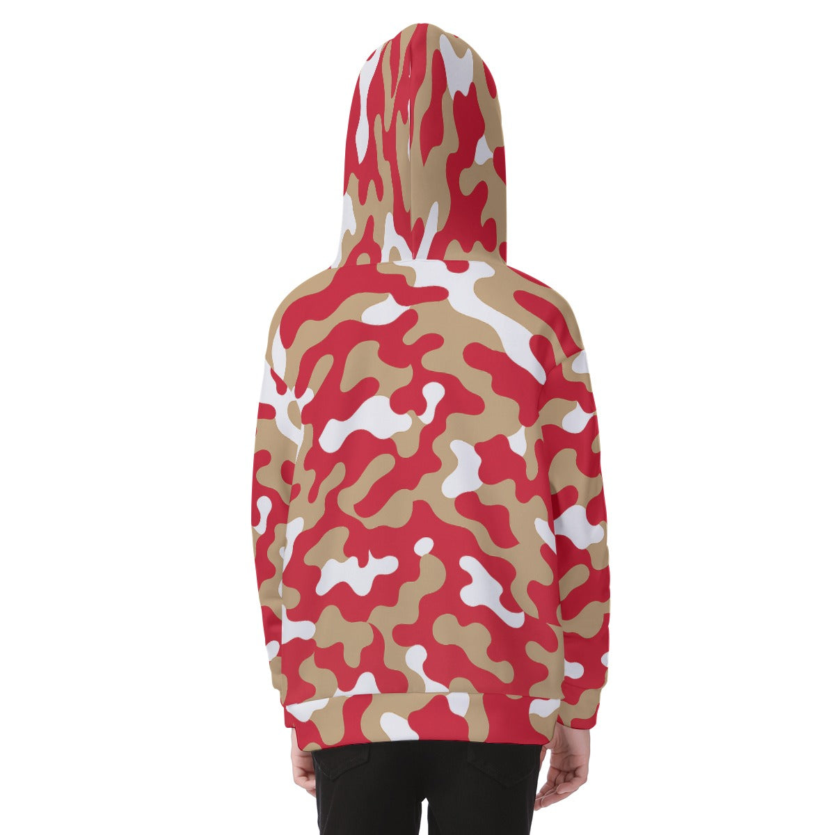 White Smoke San Francisco Football Camo Kid's Heavy Fleece Zip Up Hoodie