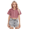 Alabama Crimson Tide Tartan Plaid Crimson White Women's Cropped Shirt