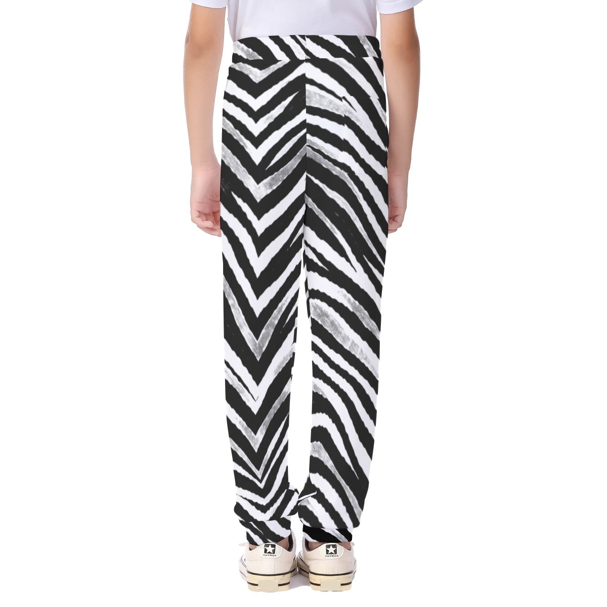 White Smoke Las Vegas Football Zebra Kids’ Casual Pants – Black and White Game Day Streetwear