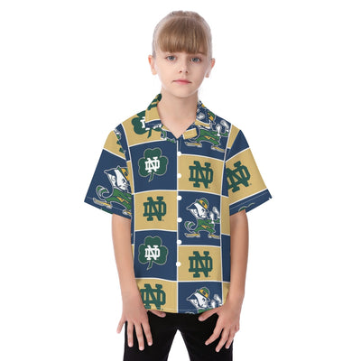 Notre Dame Fighting Irish Kid's Hawaiian Vacation Shirt White varsity sports apparel