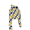 White Smoke Michigan Checker Women’s Crop Hoodie – Maize and Blue Cropped Football Streetwear Sweatsh