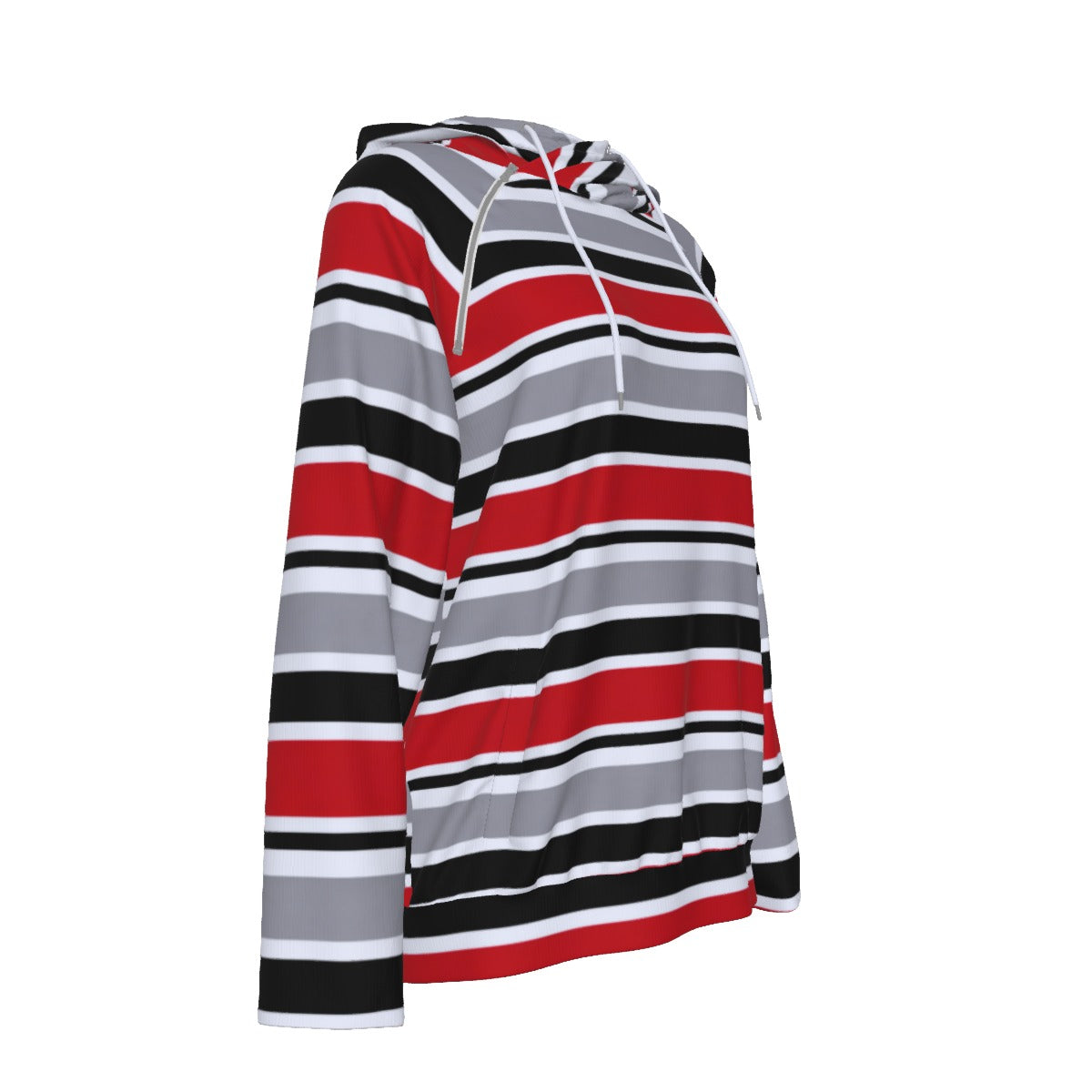 Ohio State - Buckeyes Striped Women's Hoodie With Double Hood
