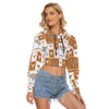 White Smoke Texas at Austin - Longhorns Women's Crop Top Hoodie|Velvet