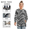 White Smoke Las Vegas Football Zebra Women's Hoodie With Double Hood – Black and White Game Day Streetwear