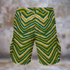Dark Gray Green Bay Football Yellow Green Zebra Men’s Cargo Shorts – Game Day Streetwear
