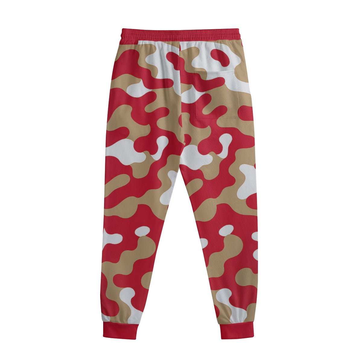 White Smoke San Francisco Football Camo Sweatpants With Waistband – Red Gold Streetwear Game Day Pants