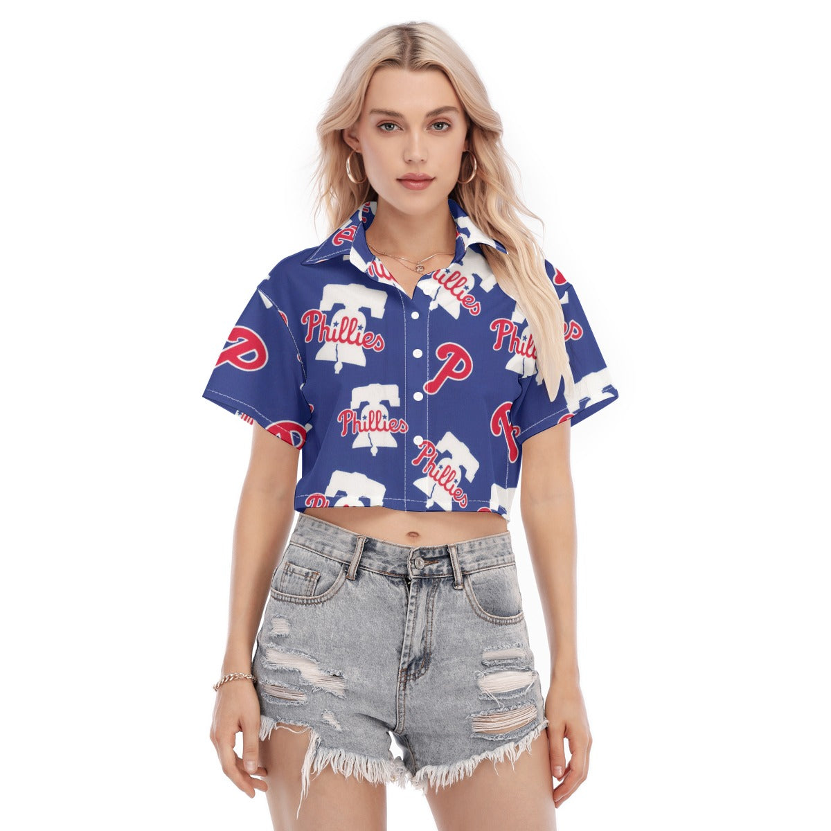 Philadelphia Phillies Women's Cropped Shirt philadelphia phillies baseball fan apparel game day outfit